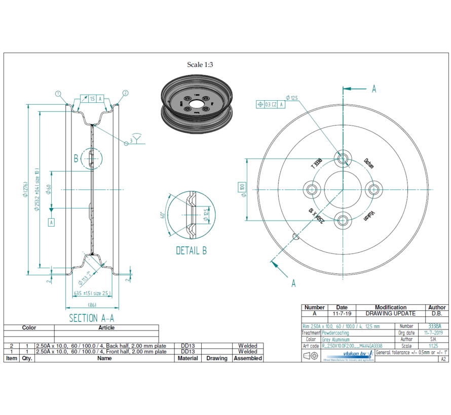 2.00 mm thick one piece welded RIM, diameter: X inch, width: _ inch, pcd: 115mm & center bore: 85mm l 4 Raised bolt holes