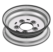 VLUKON Wheel rim: 3.00X10 | 80/115/5 |Studhole Ø15 |Grey Aluminium