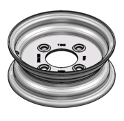 VLUKON Wheel rim: 3.50BX10 | 85/130/4 |Studhole Ø18,5 |Grey Aluminium