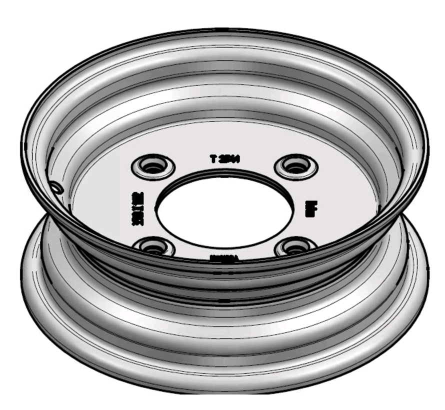 3.00 mm thick one piece welded RIM, diameter: 10 inch, width: 3.50 inch, pcd: 139,7mm & center bore: 95mm l 4 Raised bolt holes