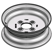 VLUKON Wheel rim: 3.50BX10 | 62,5/95/4 |Studhole Ø14 |Grey Aluminium