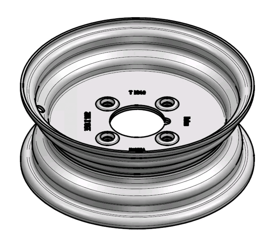 3.00 mm thick one piece welded RIM, diameter: 10 inch, width: 3.50 inch, pcd: 101,6mm & center bore: 67mm l 4 Raised bolt holes