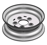 VLUKON Wheel rim: 3.50BX10 | 67/112/5 |Studhole Ø15 |Grey Aluminium