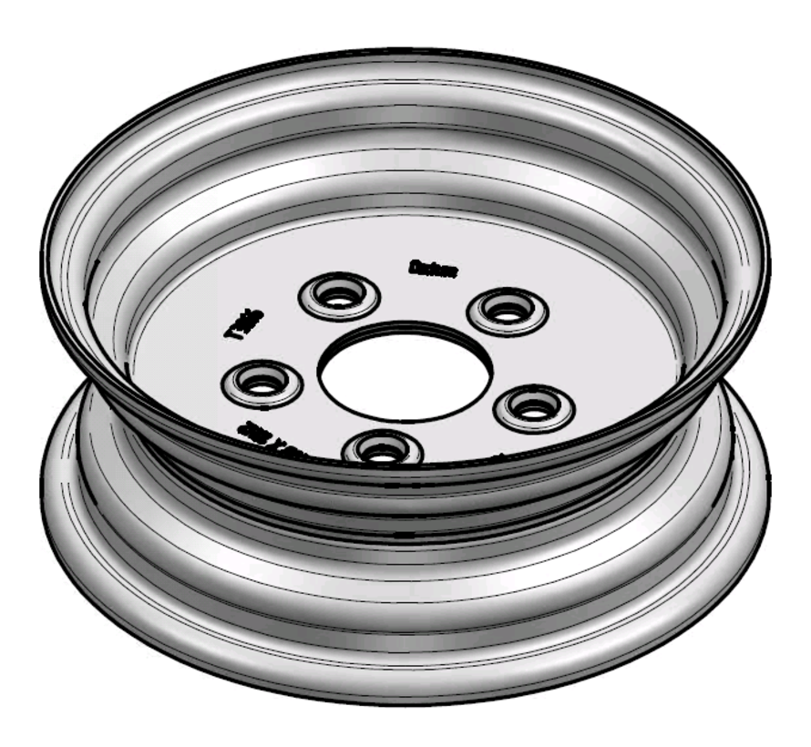 2.50 mm thick one piece welded RIM, diameter: 10 inch, width: 3.50 inch, pcd: 112mm & center bore: 67mm l 5 Raised bolt holes