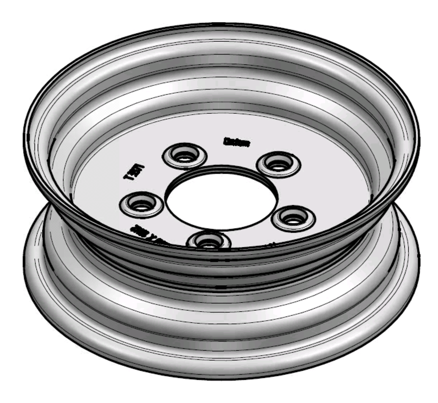 3.00 mm thick one piece welded RIM, diameter: 10 inch, width: 3.50 inch, pcd: 115mm & center bore: 80mm l 5 Raised bolt holes
