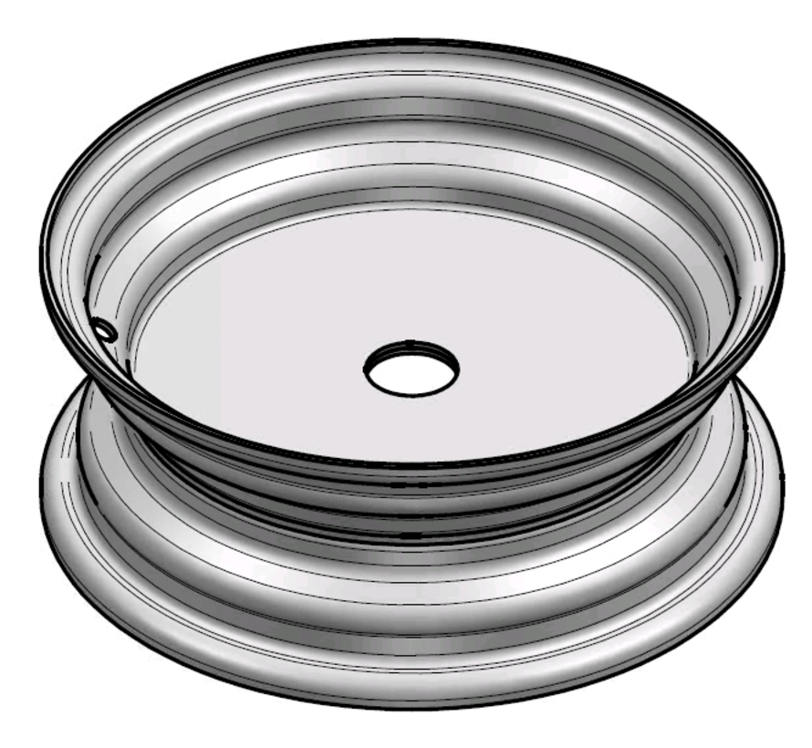 2.50 mm thick one piece welded RIM, diameter: 10 inch, width: 3.50 inch,