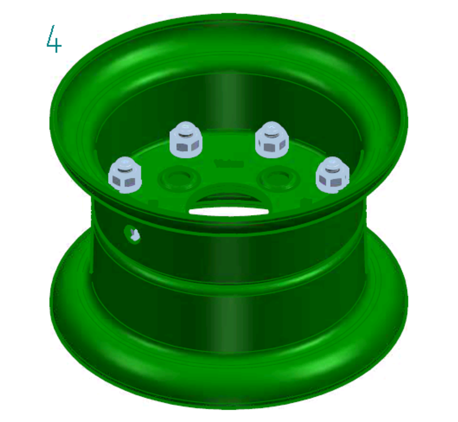 3.00 mm thick two piece divided rim | diameter: 8 inch | width: 4.33 inch | pcd: 100mm & center bore: 60mm l 4 Raised bolt holes