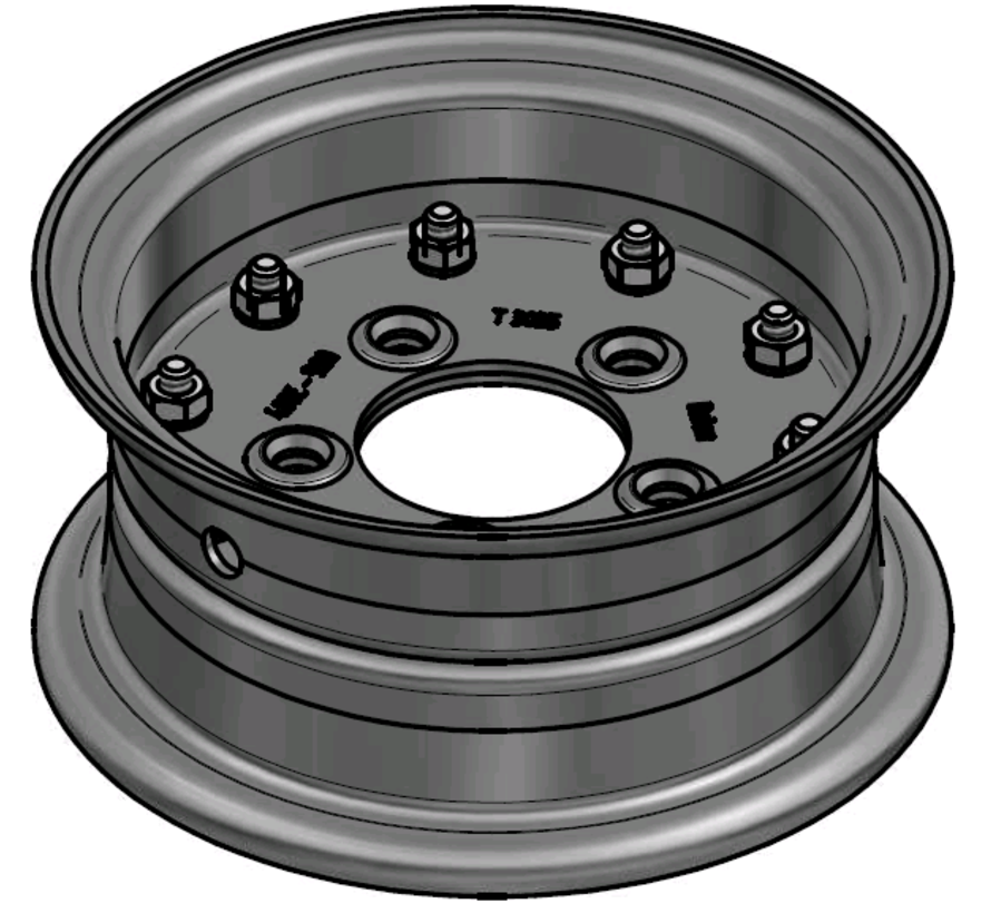4.00 mm thick two piece divided rim | diameter: 9 inch | width: 4.00 inch | pcd: 115mm & center bore: 80mm l 5 Raised bolt holes