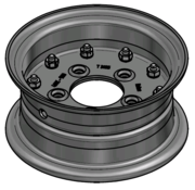 VLUKON Wheel rim: 4.00E-9 | 80/115/5 |Studhole Ø15 |Grey Aluminium