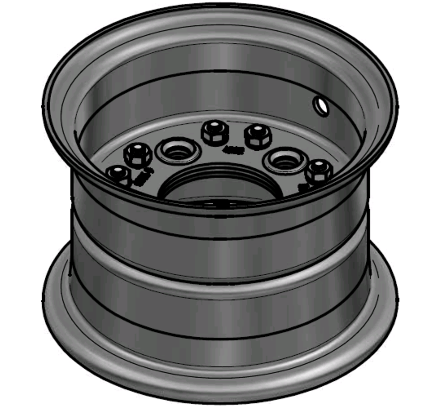 4.00 mm thick two piece divided rim | diameter: 9 inch | width: 6.00 inch | pcd: 140mm & center bore: 94mm l 5 Raised bolt holes