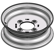 VLUKON Wheel rim: 3.50BX10 | 80/108/4 |Studhole Ø13 |Grey Aluminium