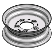 VLUKON Wheel rim: 3.50BX10 | 80/115/4 |Studhole Ø15 |Grey Aluminium