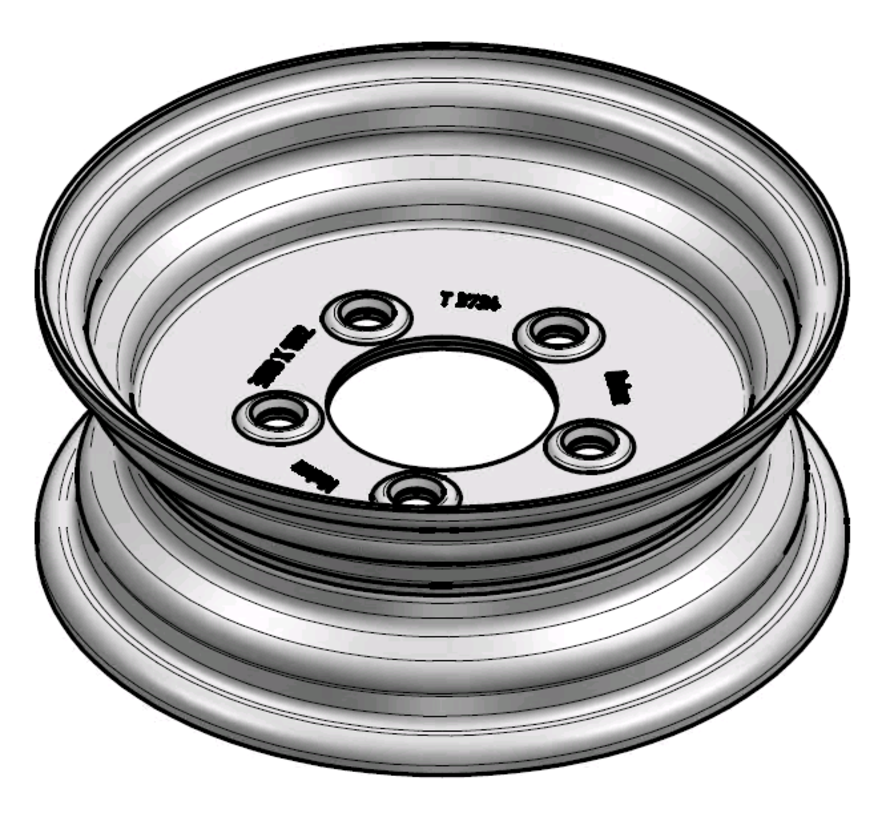2.50 mm thick one piece welded RIM, diameter: 10 inch, width: 3.50 inch, pcd: 115mm & center bore: 80mm l 4 Raised bolt holes