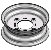 VLUKON Wheel rim: 3.50BX10 | 95/139,7/4 |Studhole Ø13,5 |Grey Aluminium