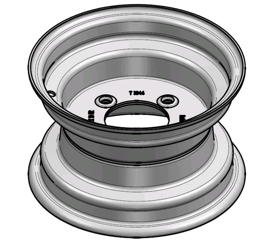 3.00 mm thick one piece welded RIM, diameter: 10 inch, width: 6.00 inch, pcd: 115mm & center bore: 85mm l 4 Raised bolt holes