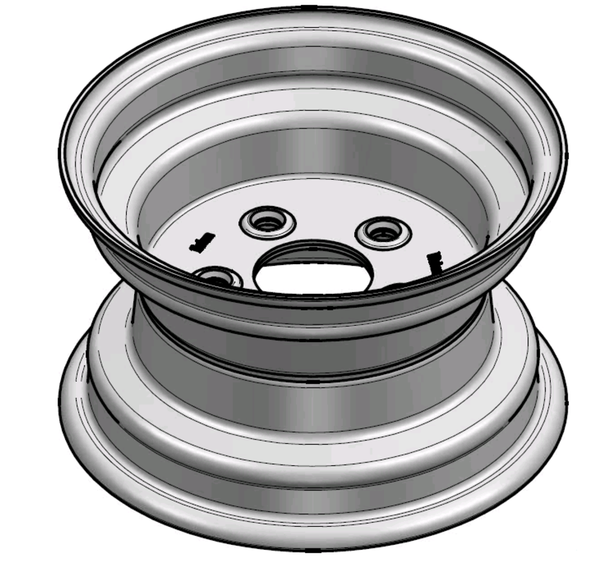 3.00 mm thick one piece welded RIM, diameter: 10 inch, width: 6.00 inch, pcd: 112mm & center bore: 67mm l 5 Raised bolt holes