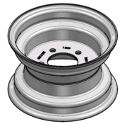 VLUKON Wheel rim: 6.00IX10 | 79,5/114,3/5 |Studhole Ø12 |Grey Aluminium