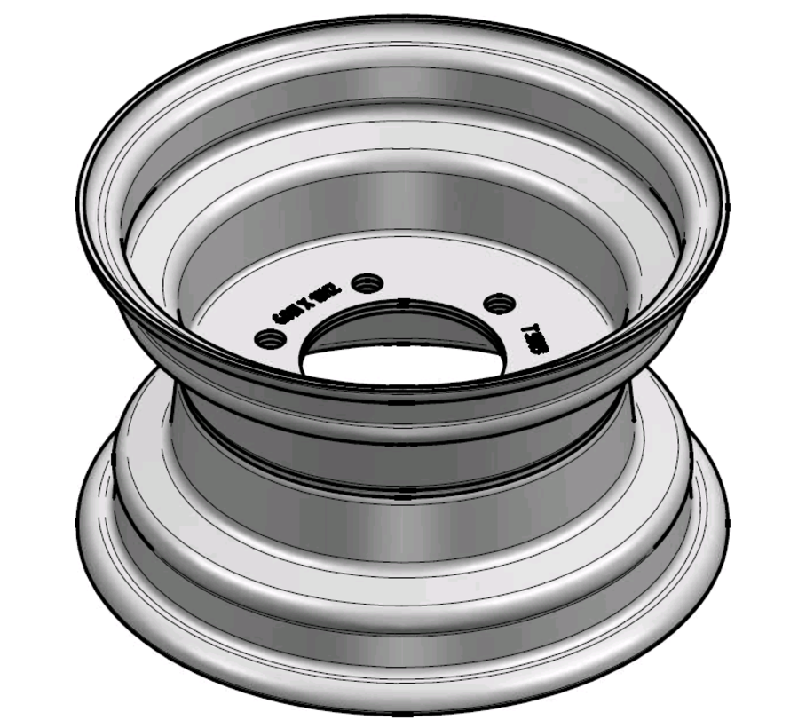 3.00 mm thick one piece welded RIM, diameter: 10 inch, width: 6.00 inch, pcd: 120mm & center bore: 90mm l 6  bolt holes