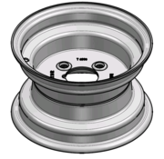 VLUKON Wheel rim: 6.00IX10 | 67/101,6/4 |Studhole Ø15 |Grey Aluminium