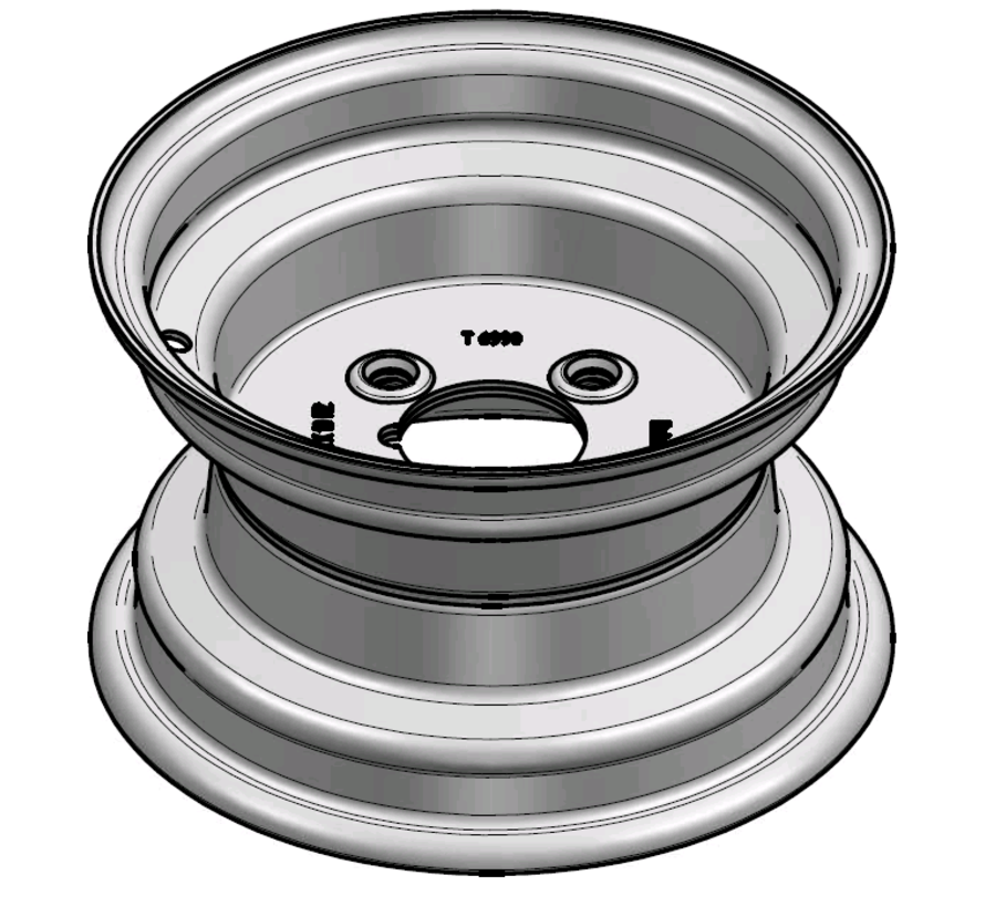 3.00 mm thick one piece welded RIM, diameter: 10 inch, width: 6.00 inch, pcd: 101,6mm & center bore: 67mm l 4 Raised bolt holes