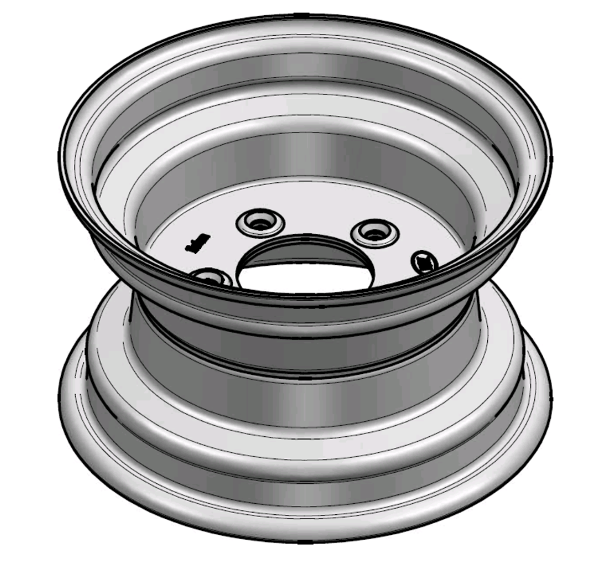 3.00 mm thick one piece welded RIM, diameter: 10 inch, width: 6.00 inch, pcd: 114,3mm & center bore: 79,5mm l 5 Raised bolt holes