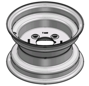 VLUKON Wheel rim: 6.00IX10 | 67/101,6/4 |Studhole Ø13,75 |Grey Aluminium