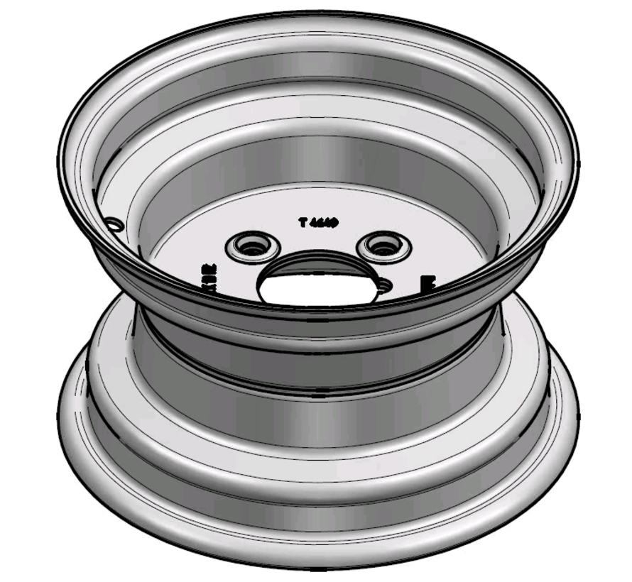 3.00 mm thick one piece welded RIM, diameter: 10 inch, width: 6.00 inch, pcd: 101,6mm & center bore: 67mm l 4 Raised bolt holes