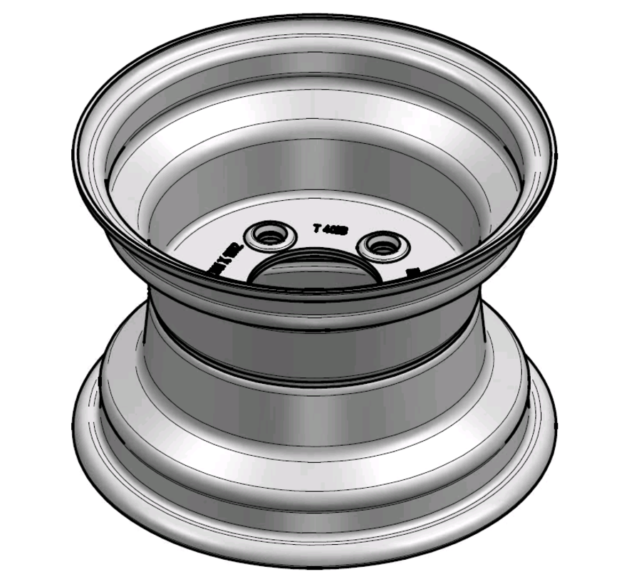 3.00 mm thick one piece welded RIM, diameter: 10 inch, width: 7.00 inch, pcd: 115mm & center bore: 80mm l 5 Raised bolt holes