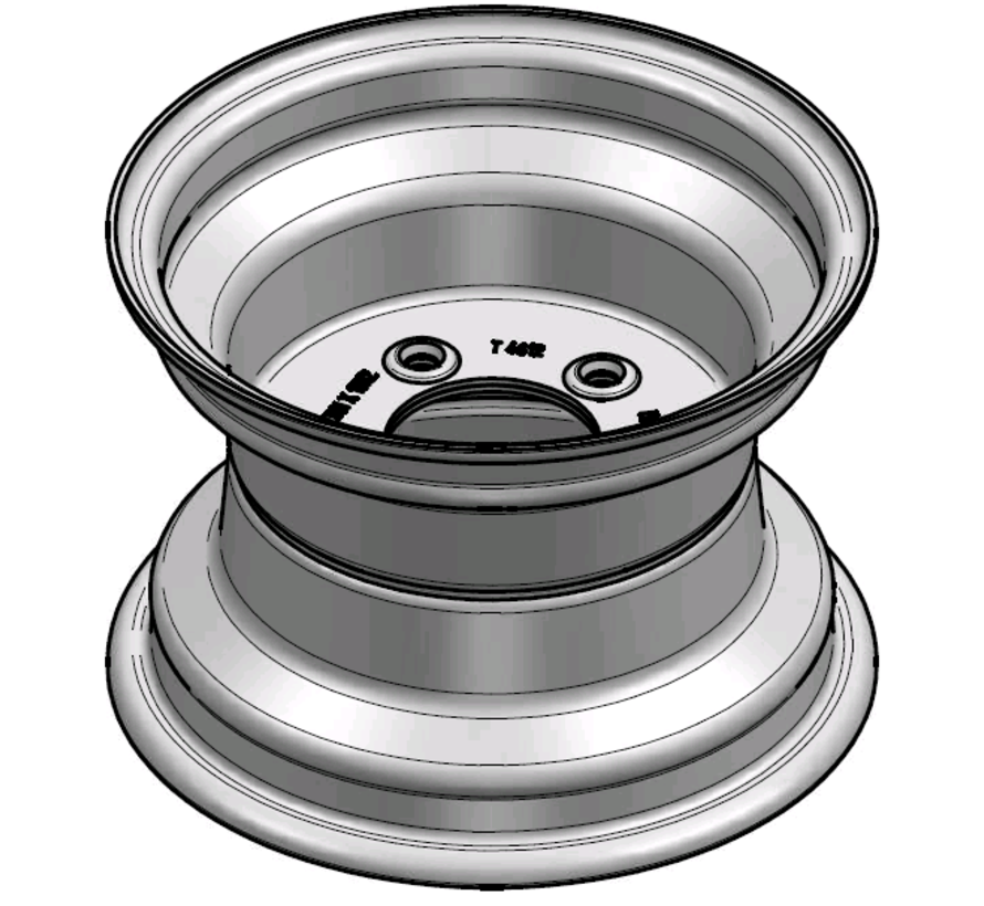 3.00 mm thick one piece welded RIM, diameter: 10 inch, width: 7.00 inch, pcd: 115mm & center bore: 80mm l 5 Raised bolt holes