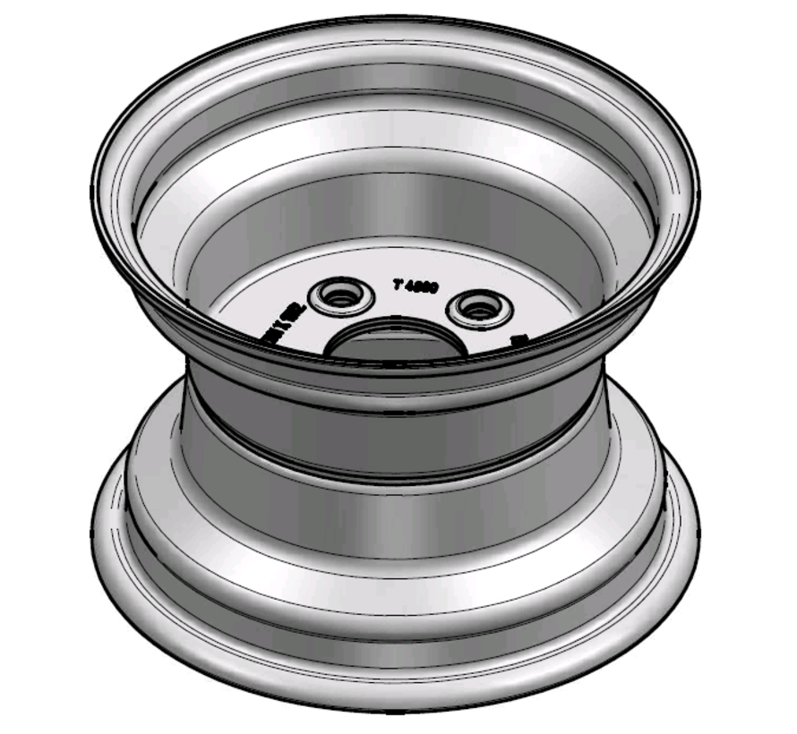 3.00 mm thick one piece welded RIM, diameter: 10 inch, width: 7.00 inch, pcd: 112mm & center bore: 68mm l 5 Raised bolt holes