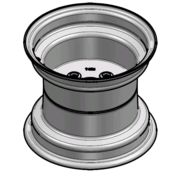 VLUKON Wheel rim: 8.50IX10 | 58,5/98/4 |Studhole Ø |Grey Aluminium