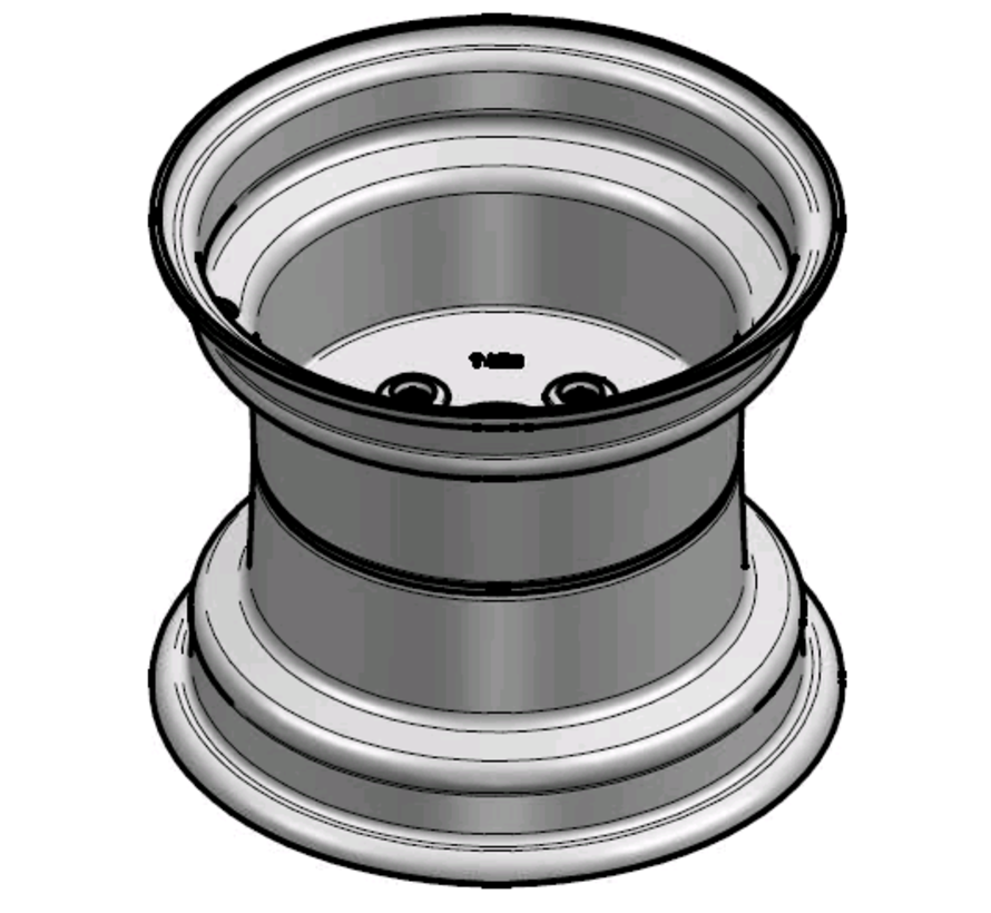 3.00 mm thick one piece welded RIM, diameter: 10 inch, width: 8.50 inch, pcd: 98mm & center bore: 58,5mm l 4 Raised bolt holes