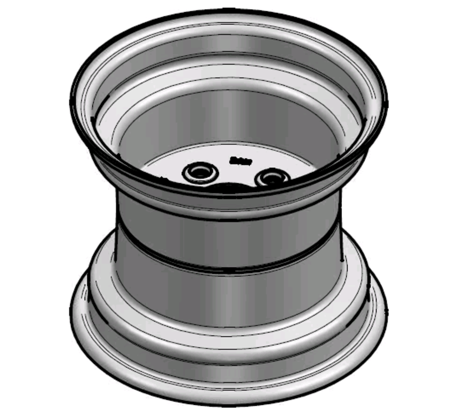 3.00 mm thick one piece welded RIM, diameter: 10 inch, width: 8.50 inch, pcd: 112mm & center bore: 67mm l 5 Raised bolt holes