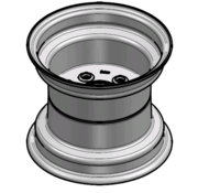 VLUKON Wheel rim: 8.50IX10 | 80/115/5 |Studhole Ø15 |Grey Aluminium