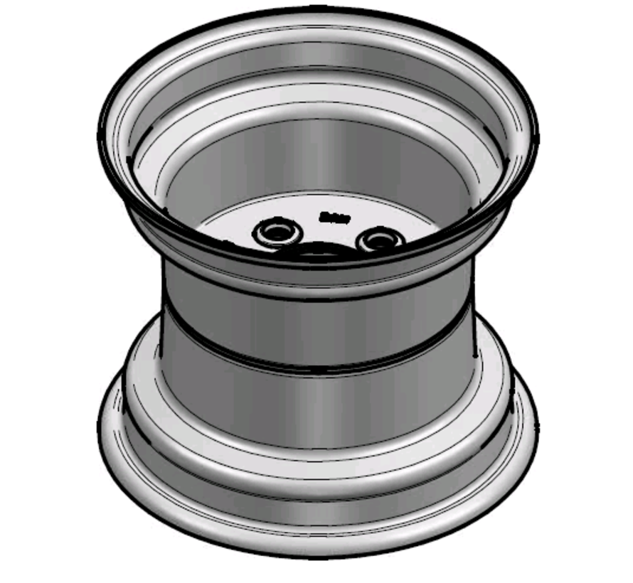 3.00 mm thick one piece welded RIM, diameter: 10 inch, width: 8.50 inch, pcd: 115mm & center bore: 80mm l 5 Raised bolt holes