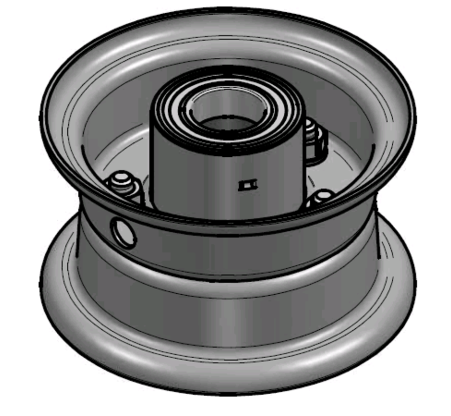 1.75 mm thick two piece divided rim | diameter: 4 inch | width: 2.10 inch | bearing in hub: 6005-2RS