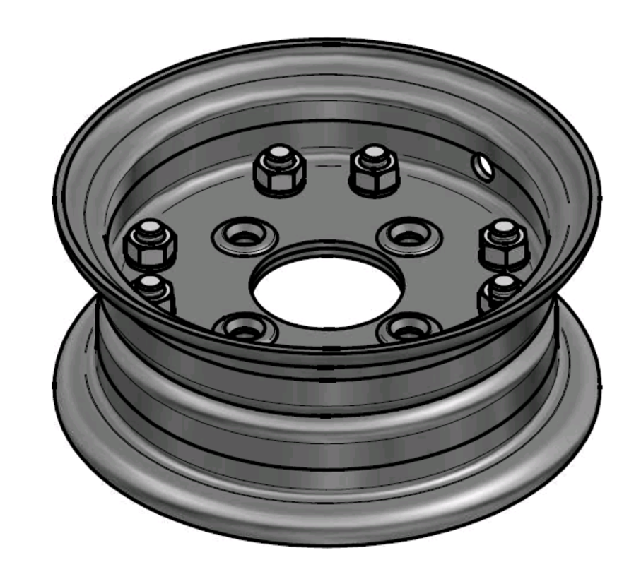 4.00 mm thick two piece divided rim | diameter: 8 inch | width: 3.00 inch | pcd: 101,6mm & center bore: 67mm l 4 Raised bolt holes