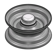 VLUKON Wheel rim: 2.50X6 |fitting length: 57mm | Alxe hole 25mm |Grey Aluminium