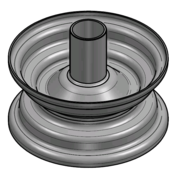 VLUKON Wheel rim: 2.50X6 |fitting length: 130mm | Alxe hole mm |Grey Aluminium