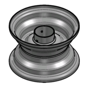 VLUKON Wheel rim: 3.50AX6 |fitting length: 67mm | Alxe hole mm |Grey Aluminium