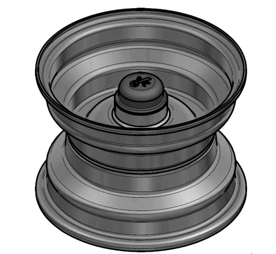 2.50 mm thick one piece welded RIM, diameter: 8 inch, width: 5.50 inch, bearing in hub: 6205-2RS