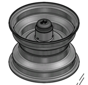 VLUKON Wheel rim: 5.50AX8 |fitting length: 90mm | Alxe hole 25mm |Grey Aluminium