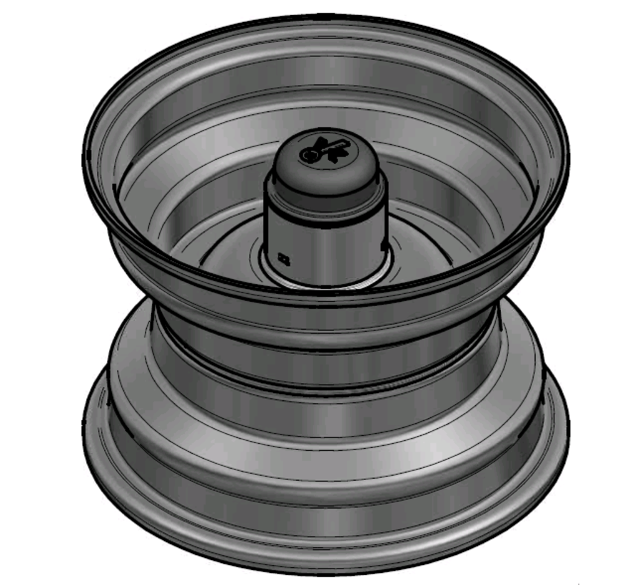 2.50 mm thick one piece welded RIM, diameter: 8 inch, width: 5.50 inch, bearing in hub: 6205-2RS