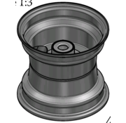 VLUKON Wheel rim: 7.00AX8 |fitting length: 90mm | Alxe hole 25mm |Grey Aluminium