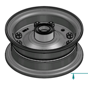 VLUKON Wheel rim: 3.00D-8 |fitting length: 100mm | Alxe hole 30mm |Grey Aluminium