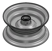 VLUKON Wheel rim: 4.00EX9 |fitting length: 100mm | Alxe hole 25mm |Grey Aluminium