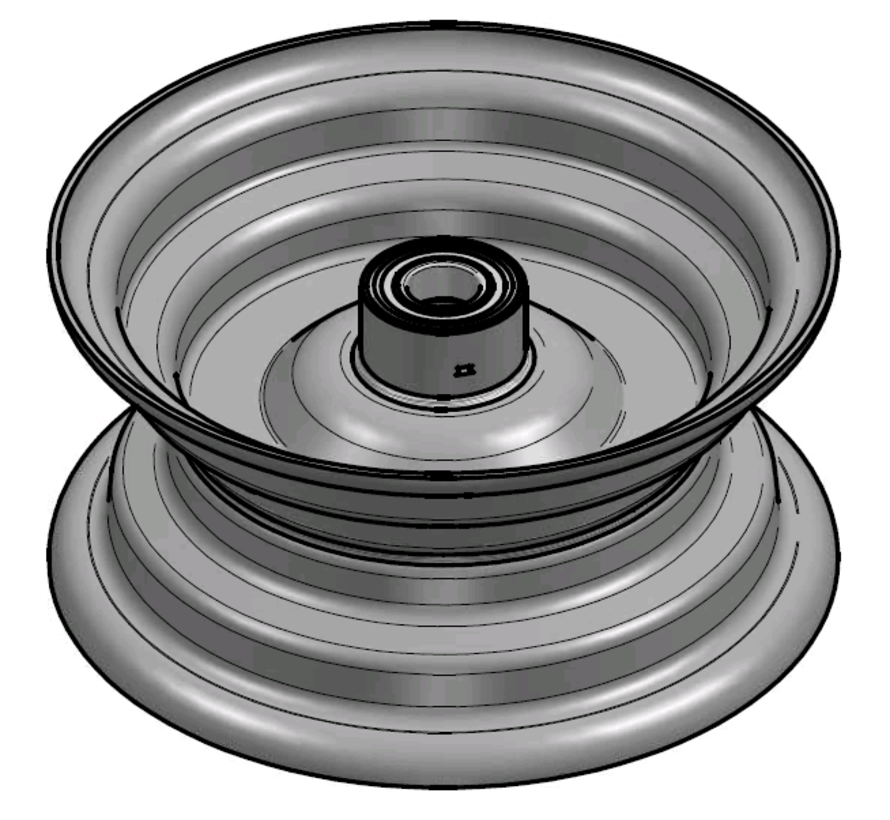 3.00 mm thick one piece welded RIM, diameter: 9 inch, width: 4.00 inch, bearing in hub: 6205-2RS