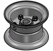 VLUKON Wheel rim: 2.50C-4 |fitting length: 60mm | Alxe hole mm |Grey Aluminium