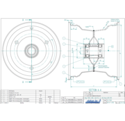 VLUKON Wheel rim: 7.00AX8 |fitting length: 72mm | Alxe hole 25mm |Grey Aluminium