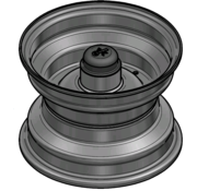 VLUKON Wheel rim: 5.50AX8 |fitting length: 77mm | Alxe hole 25mm |Grey Aluminium